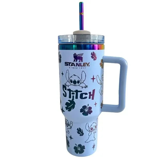 40oz Stitch Holographic Stainless Steel Car Cup